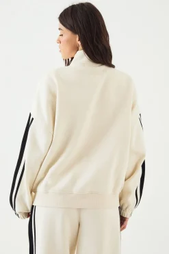 DSGN Studio Sweat-shirt Bomber Oversize à Col Cheminée et Bandes Latérales<Femme Sweats À Capuche Et Sweats|Dsgn Studio