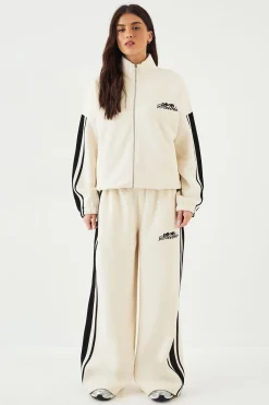 DSGN Studio Sweat-shirt Bomber Oversize à Col Cheminée et Bandes Latérales<Femme Sweats À Capuche Et Sweats|Dsgn Studio