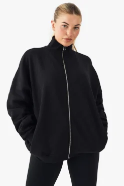 boohoo Sweat-shirt bomber oversize à zip et col enton<Femme Vêtements De Sport|Sweats À Capuche Et Sweats
