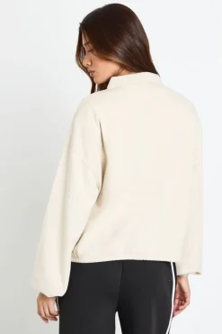 Sweat-shirt Bomber Zippé à Ourlet Bulle en Maille Interlock