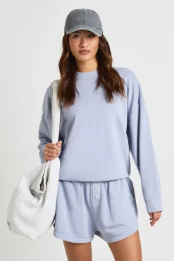 boohoo Sweat-shirt Bouclette Délavé Effet Usé<Femme Sweats À Capuche Et Sweats|Athleisure