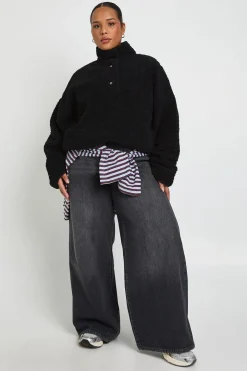 Sweat-shirt Boutonné Plus Borg