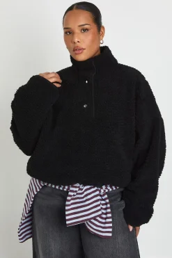 Sweat-shirt Boutonné Plus Borg