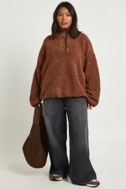 Sweatshirt Boutonné Plus Borg