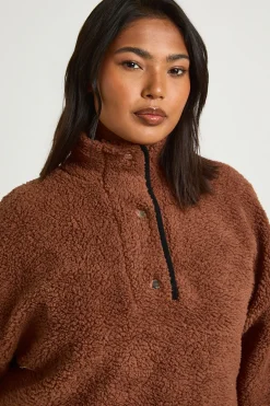 Sweatshirt Boutonné Plus Borg