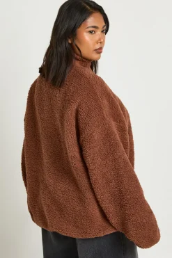 Sweatshirt Boutonné Plus Borg