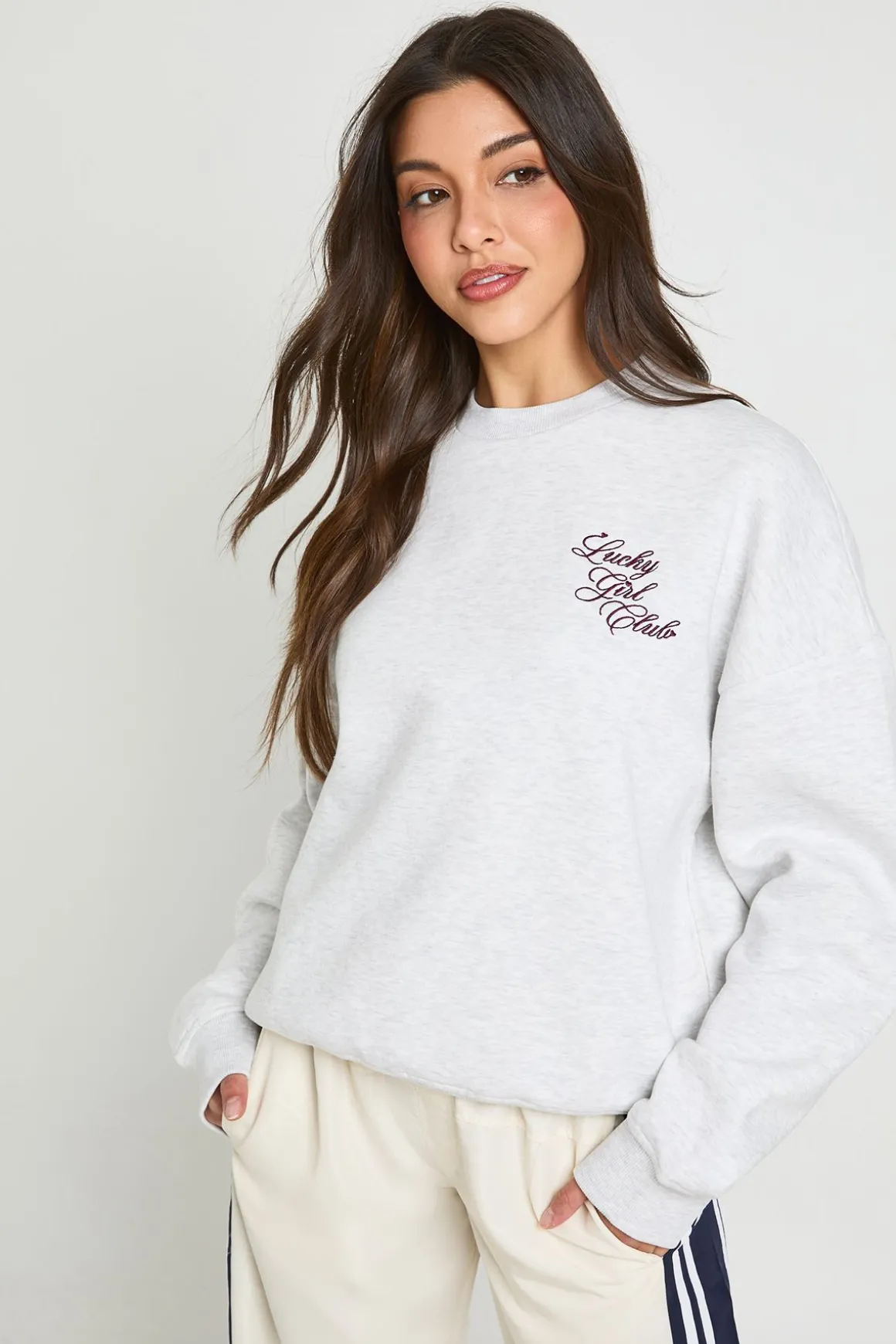 Sweat-shirt Brodé Lucky Girl Club