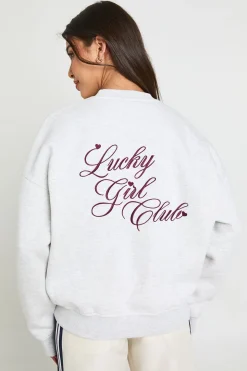 Sweat-shirt Brodé Lucky Girl Club