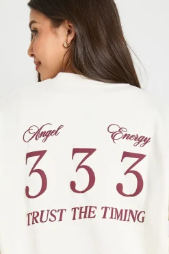 boohoo Sweat-shirt Brodé Numéro Angélique 333<Femme Sweats À Capuche Et Sweats|Athleisure