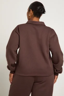 Sweat-shirt à col boutonné Plus