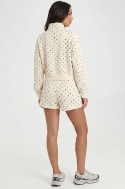 Sweat-shirt À Col Cheminée Et Fermeture Éclair À Pois