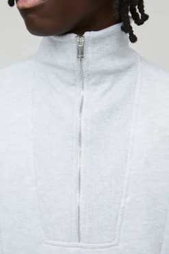 boohooMAN Sweatshirt Col Cheminée Surdimensionné avec Détails Côtelés<Homme Sweats À Capuche Et Sweatshirts|Sweats À Capuche Et Sweats