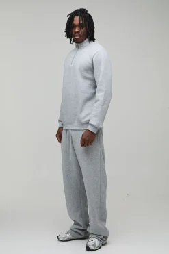 boohooMAN Sweatshirt Col Montant À Fermeture Éclair Quart Coupe Regular Basique Tall<Homme Tout Afficher|Sweats À Capuche Tall