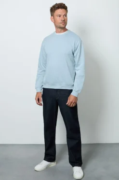 Sweat-shirt Col Rond Bleu Clair
