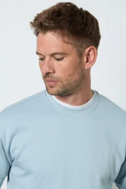 Sweat-shirt Col Rond Bleu Clair