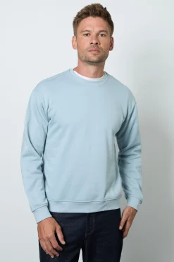 Sweat-shirt Col Rond Bleu Clair