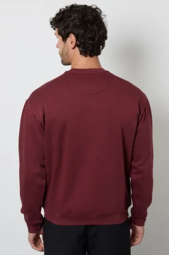 Sweat-shirt Col Rond Bordeaux