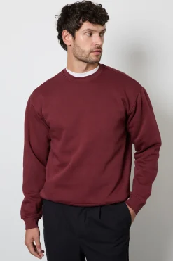 Sweat-shirt Col Rond Bordeaux