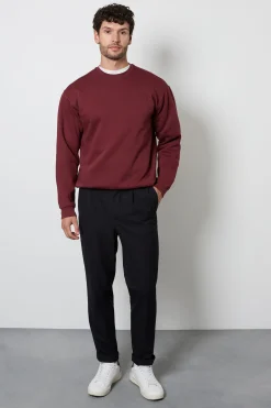 Sweat-shirt Col Rond Bordeaux