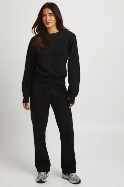 Sweatshirt Col Rond Boxy À Épaulettes