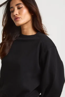 Sweatshirt Col Rond Boxy À Épaulettes
