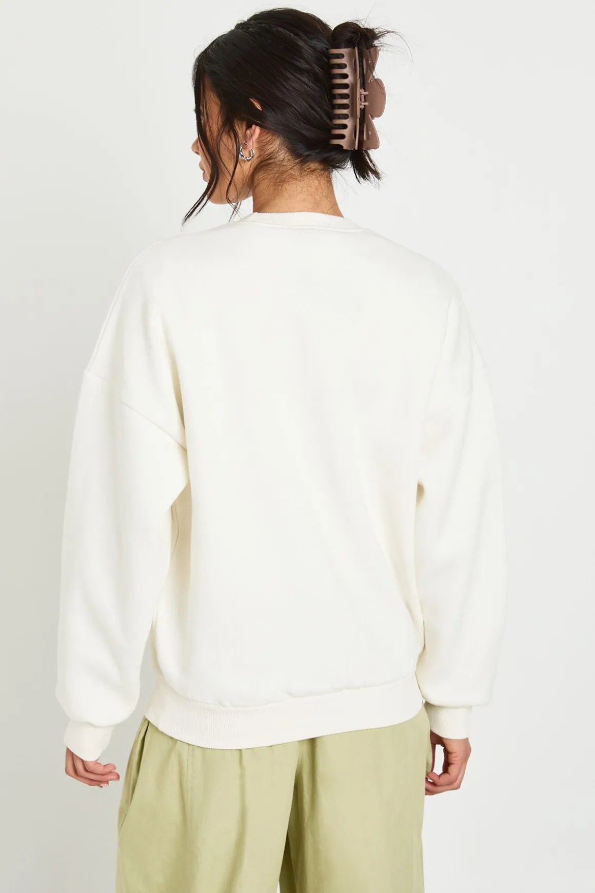 Sweatshirt Col Rond Brodé Late Checkout