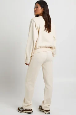 Sweat-shirt Col Rond Coupe Boxy À Épaulettes