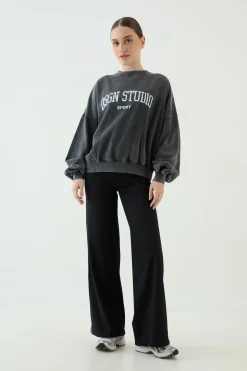 Sweat-shirt Col Rond DSGN Studio À Manches Ballon Et Imprimé Universitaire