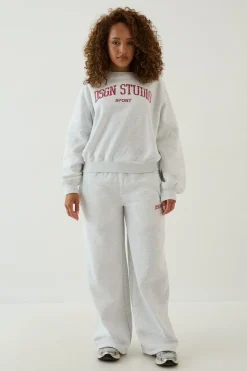 Sweat-shirt Col Rond Manches Bouffantes Imprimé Universitaire Dsgn Studio