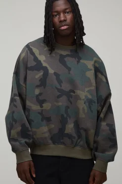 Sweat-shirt Col Rond Motif Camouflage Chauve-souris