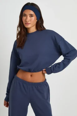 boohoo Sweat-shirt Col Rond À Ourlet Bulle En Molleton Bouclette<Femme Sweats À Capuche Et Sweats|Athleisure