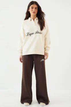 DSGN Studio Sweatshirt à Col Rugby Script<Femme Sweats À Capuche Et Sweats|Dsgn Studio