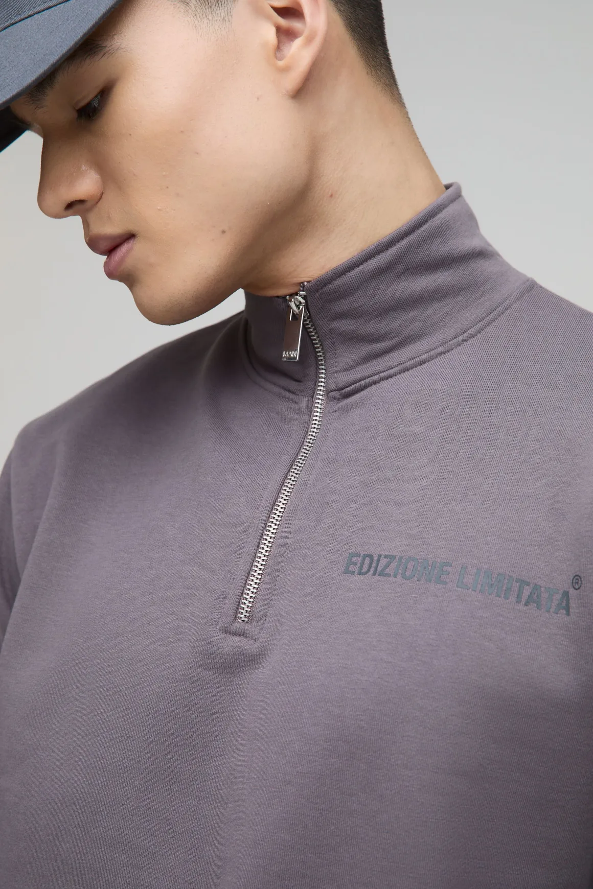Sweat-shirt à coupe régulière Edizione Heavyweight zippé à col entonnoir