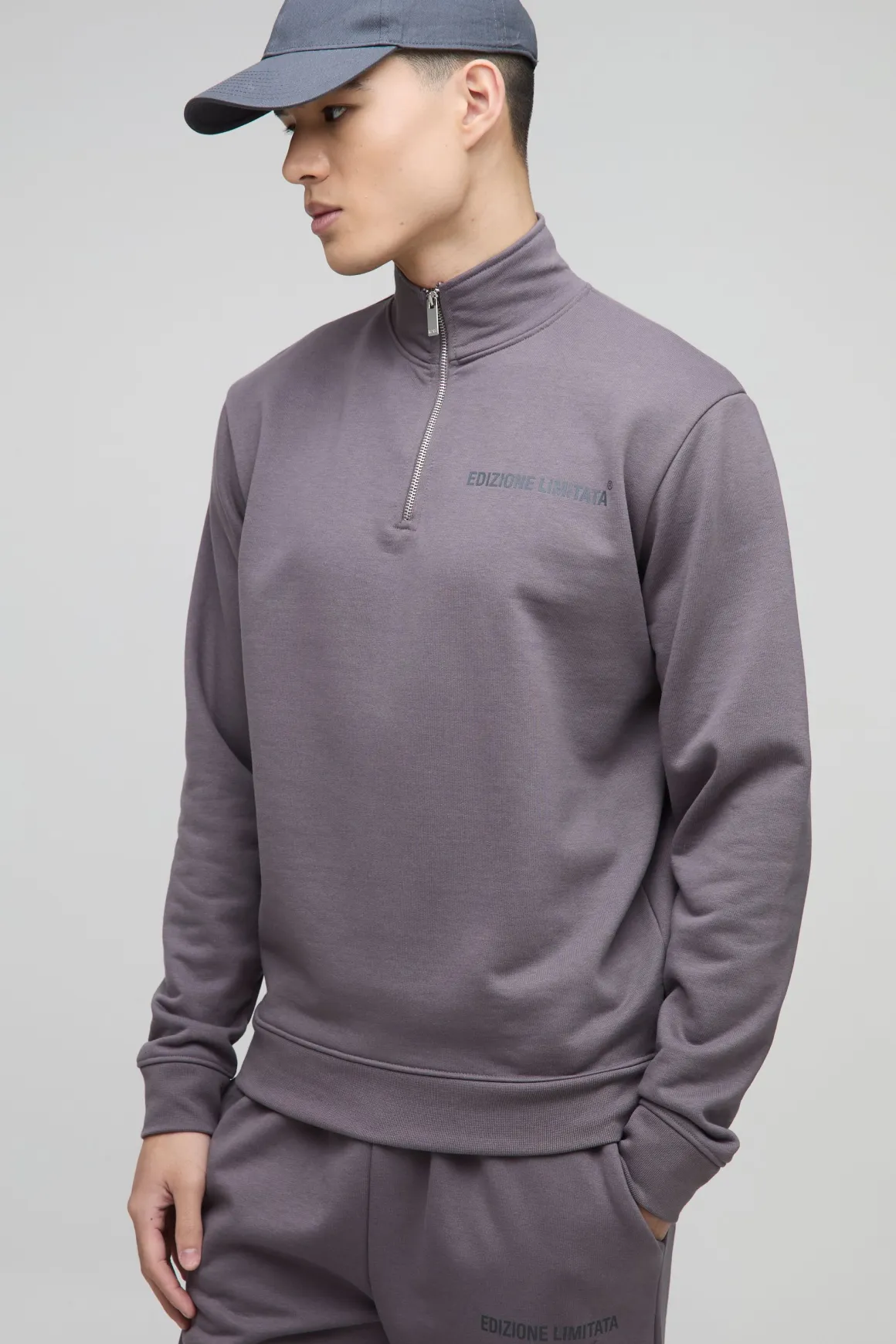 Sweat-shirt à coupe régulière Edizione Heavyweight zippé à col entonnoir