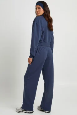 Sweat-shirt Court Demi-zippé À Envers Bouclette