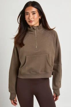 Sweat-shirt Côtelé À Demi-zip