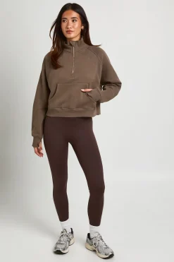 Sweat-shirt Côtelé À Demi-zip