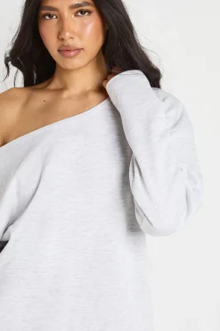 Sweat-shirt Décolleté Épaules Dénudées En Jersey Interlock Pour Grandes Tailles