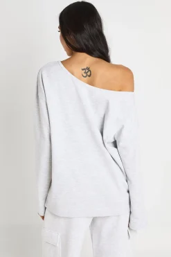 Sweat-shirt Décolleté Épaules Dénudées En Jersey Interlock Pour Grandes Tailles