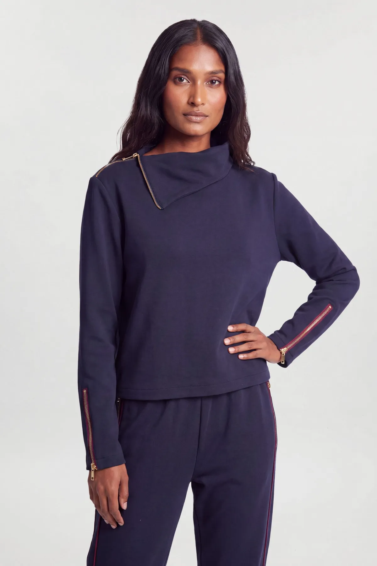 KarenMillen Sweat-shirt Décontracté En Mélange Viscose Avec Détail Zip<Femme Loungewear|Ensembles