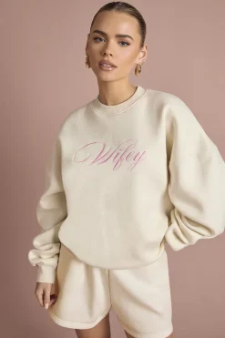 Sweatshirt de Mariée Oversize Brodé "Wifey"