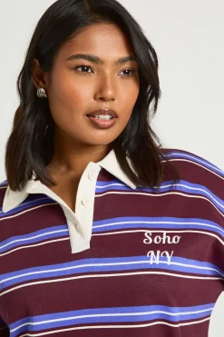boohoo Sweat-shirt De Rugby À Rayures Plus Soho Ny<Femme Sweats À Capuche Et Sweats|Athleisure