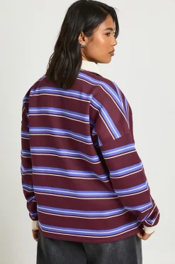 boohoo Sweat-shirt De Rugby À Rayures Plus Soho Ny<Femme Sweats À Capuche Et Sweats|Athleisure