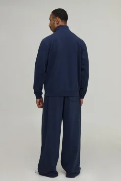 boohooMAN Sweat-shirt Délavé À Col Montant Zippé 1/4 Coupe Regular Premium 480gsm<Homme Tout Afficher|Sweats À Capuche Grande Taille