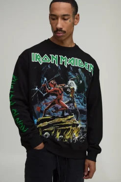 Sweatshirt Délavé Oversized Sous Licence Iron Maiden