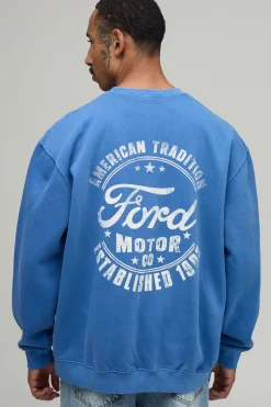Sweat-shirt Délavé Surdimensionné Licence Ford