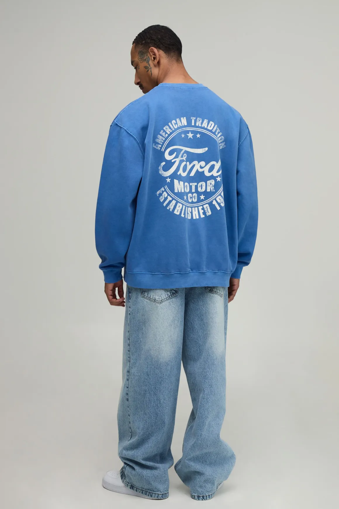 Sweat-shirt Délavé Surdimensionné Licence Ford