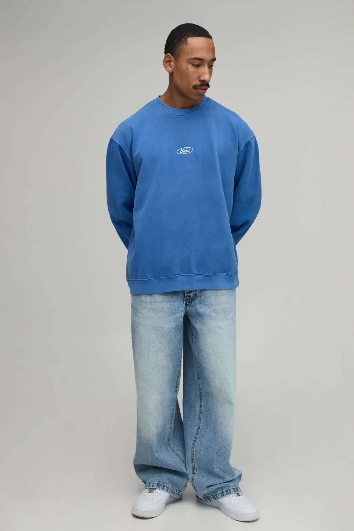 Sweat-shirt Délavé Surdimensionné Licence Ford