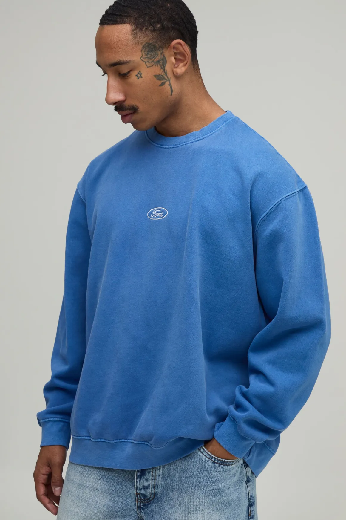 Sweat-shirt Délavé Surdimensionné Licence Ford