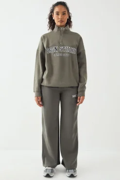 Sweat-shirt DSGN Studio Appliqué Oversize à Demi-Fermeture Éclair